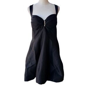 Betsey & Adam Fit and Flare Black Mini Dress Size 14 Womens